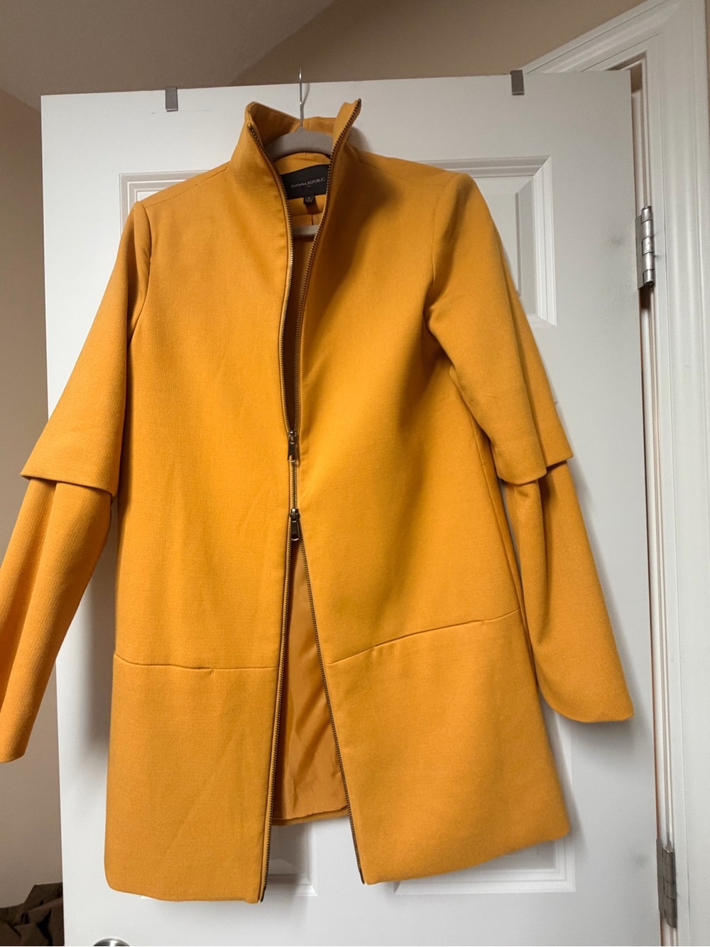 Mustard Yellow Zip-Front Coat